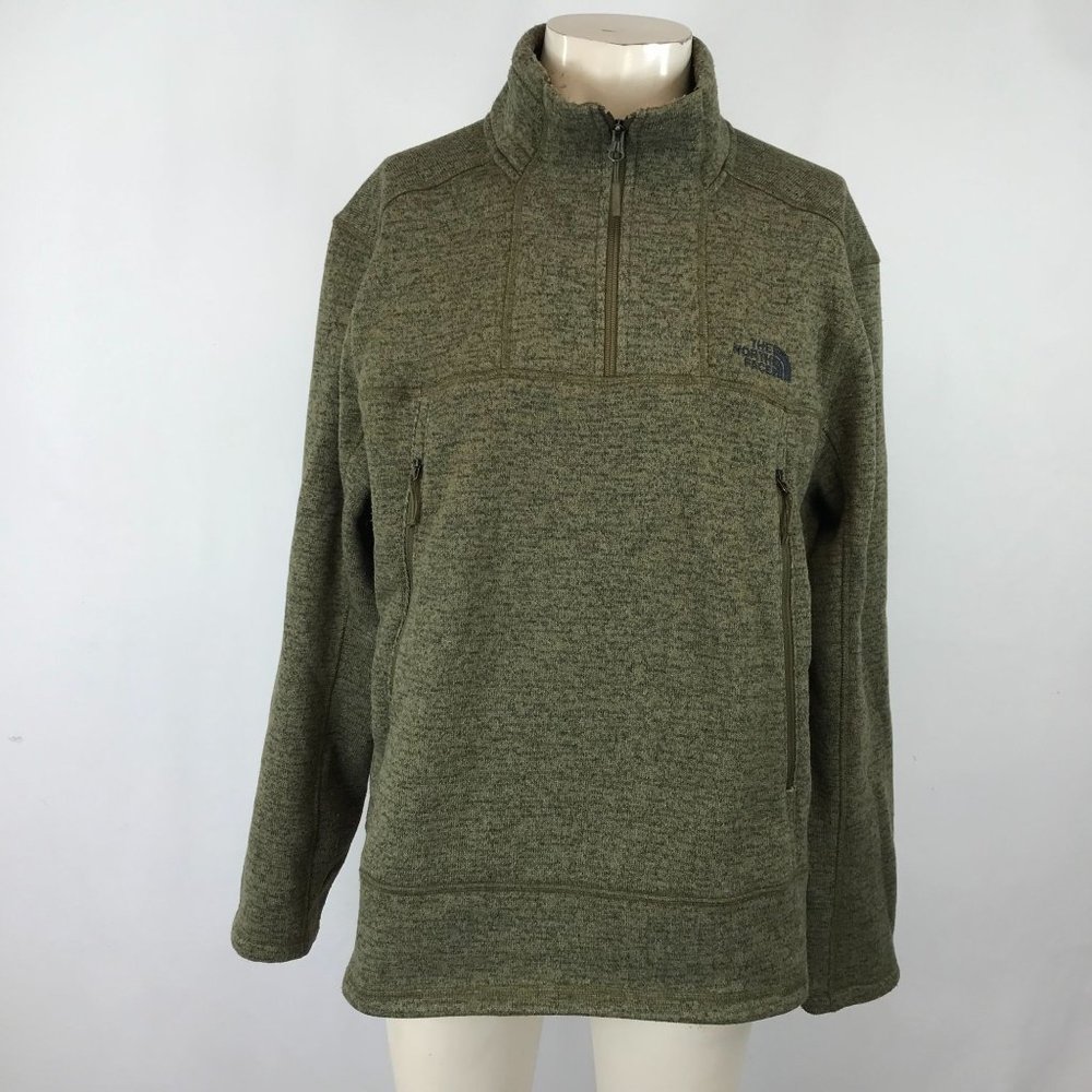 THE NORTH FACE ~ MENS XL ~ GREEN 1/4 ZIP PULLOVER SWEATER JACKET